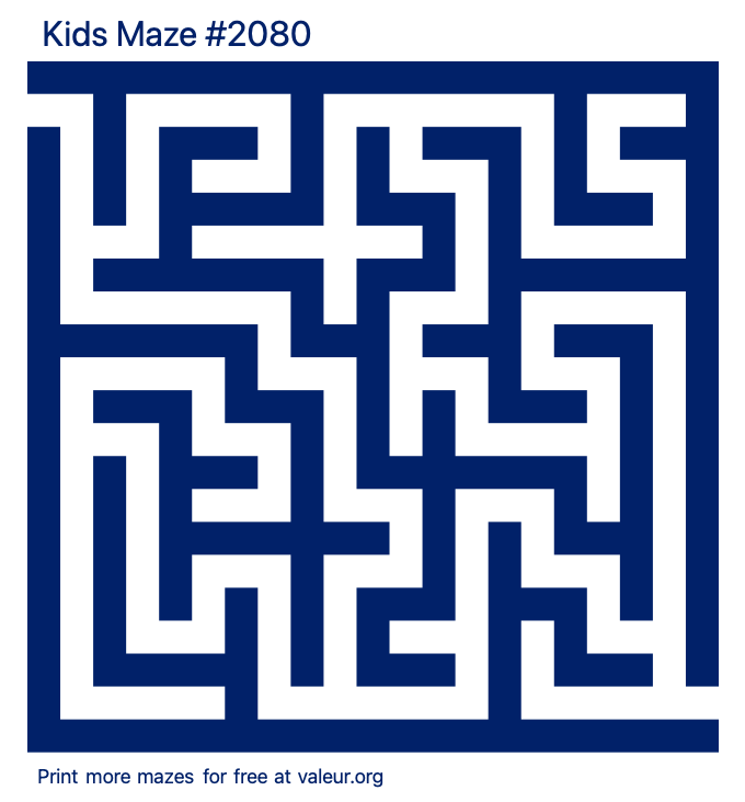 Free Printable Kids Maze number 2080