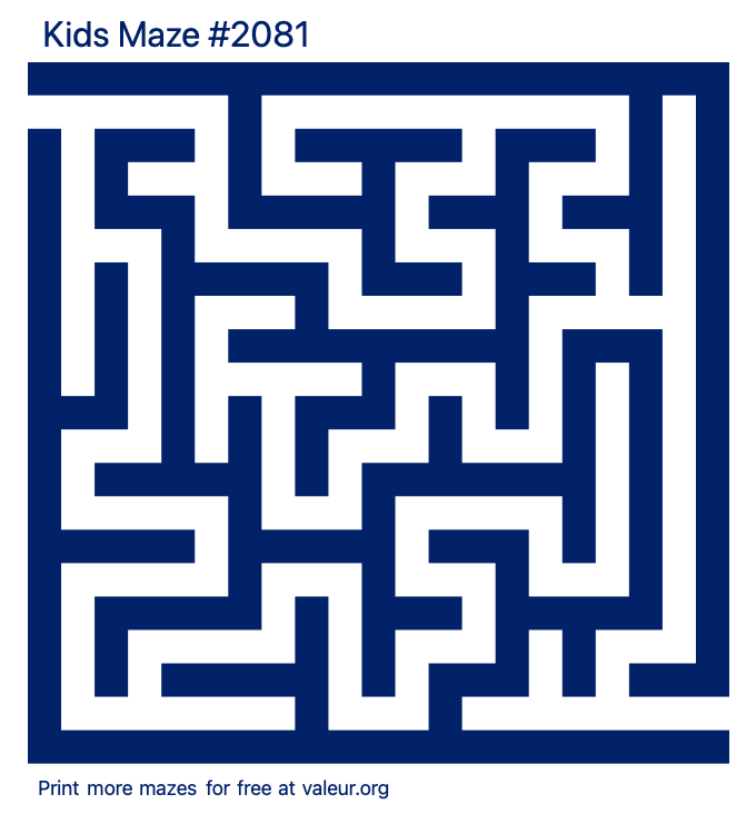 Free Printable Kids Maze number 2081