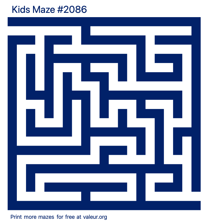 Free Printable Kids Maze number 2086