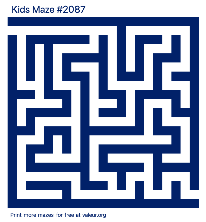 Free Printable Kids Maze number 2087