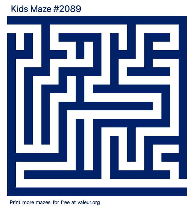 Free Printable Kids Maze number 2089