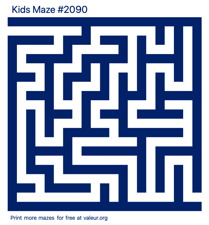 Free Printable Kids Maze number 2090