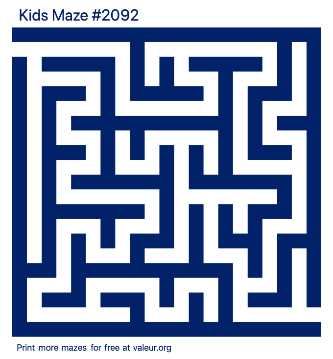 Free Printable Kids Maze number 2092