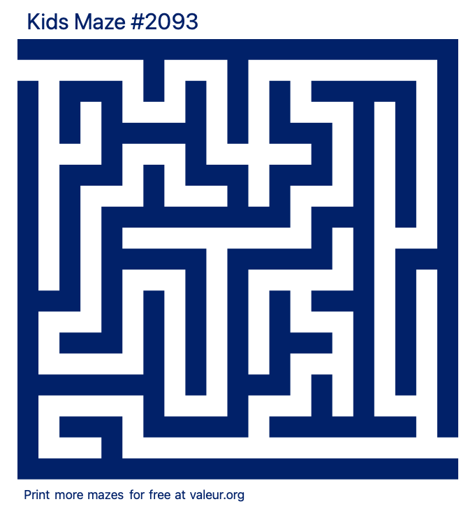 Free Printable Kids Maze number 2093