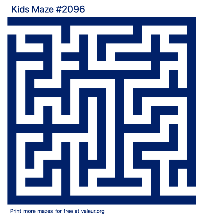 Free Printable Kids Maze number 2096