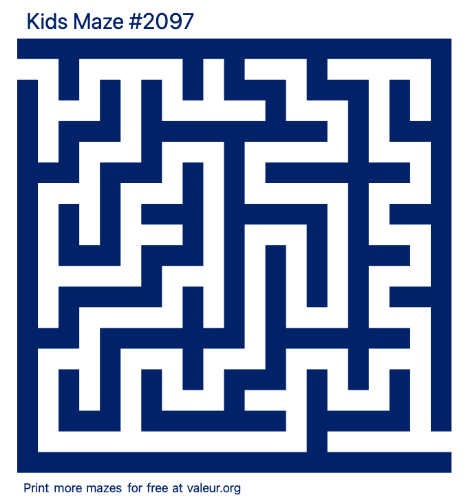 Free Printable Kids Maze number 2097