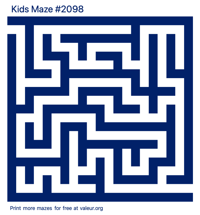 Free Printable Kids Maze number 2098