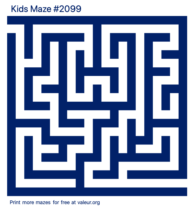 Free Printable Kids Maze number 2099