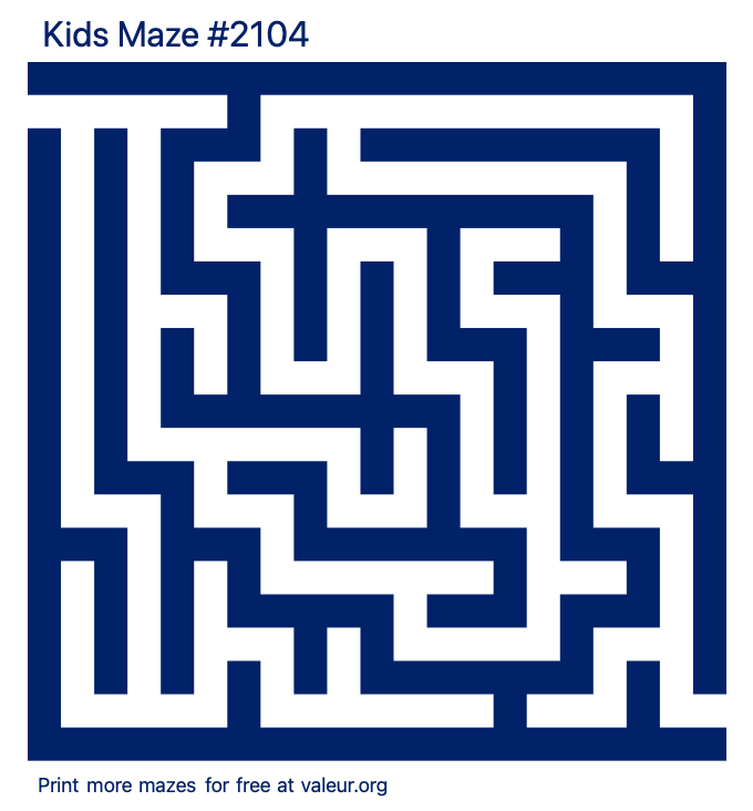 Free Printable Kids Maze number 2104