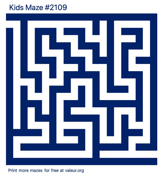 Free Printable Kids Maze number 2109