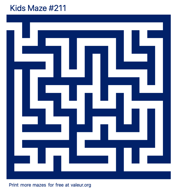 Free Printable Kids Maze number 211