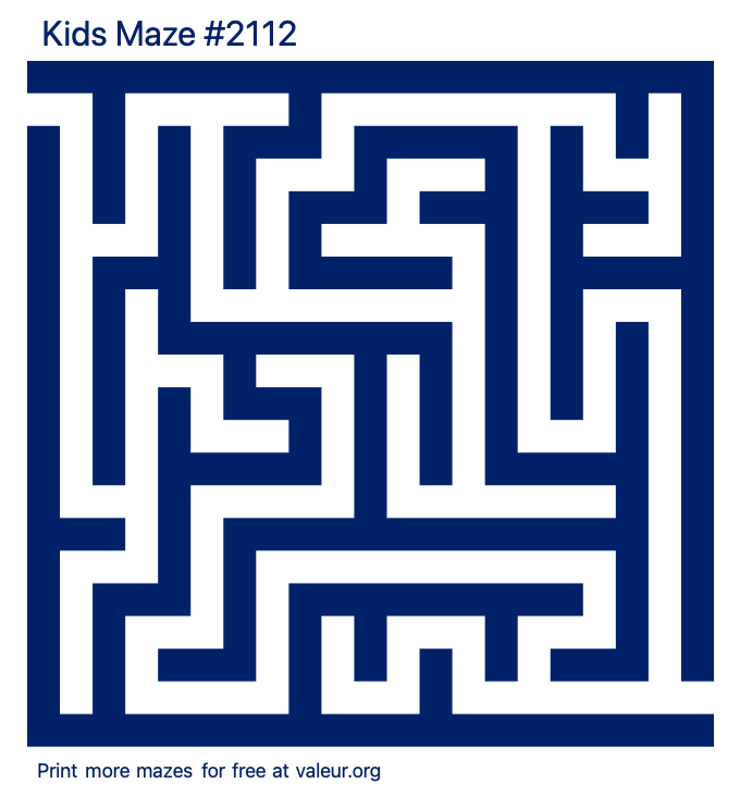 Free Printable Kids Maze number 2112