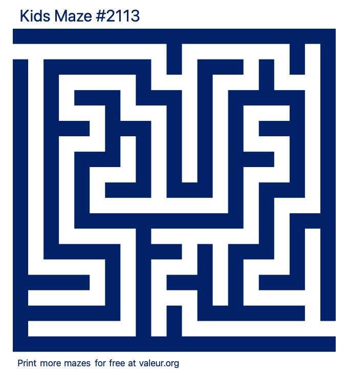 Free Printable Kids Maze number 2113