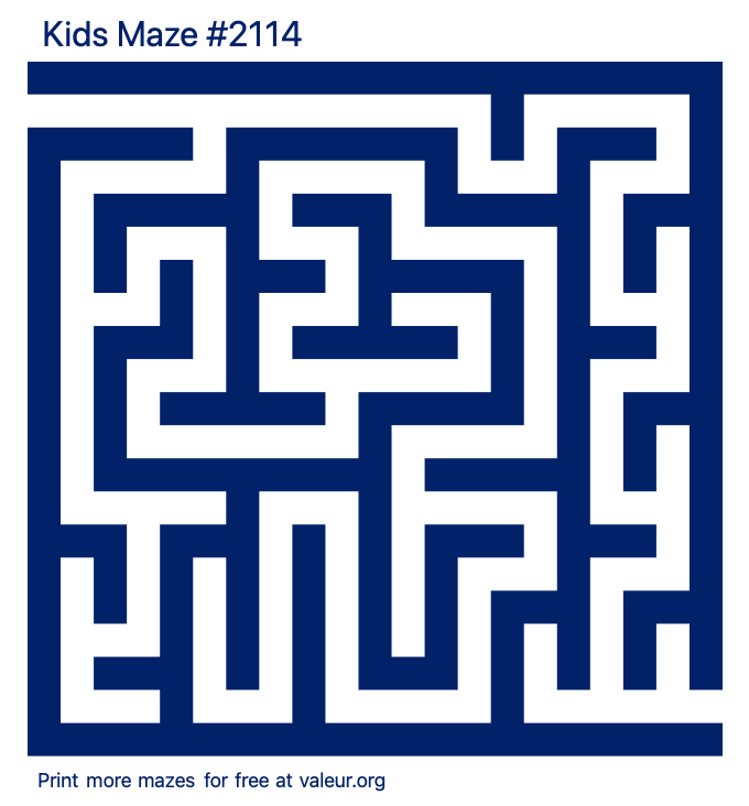 Free Printable Kids Maze number 2114