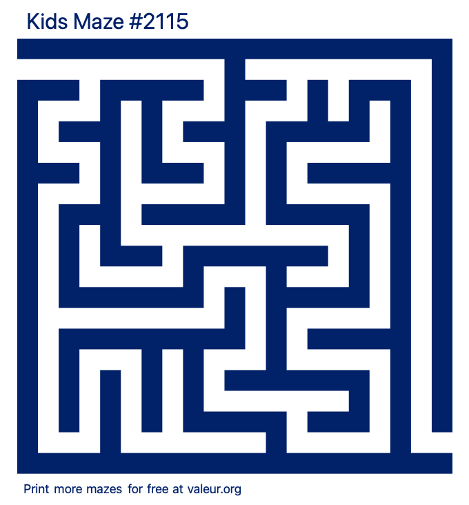 Free Printable Kids Maze number 2115