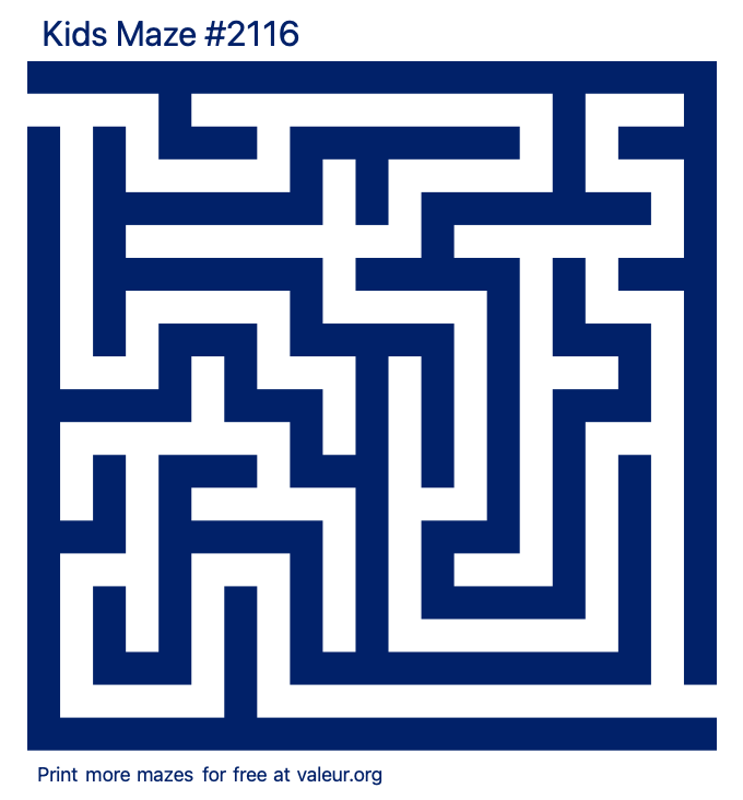 Free Printable Kids Maze number 2116