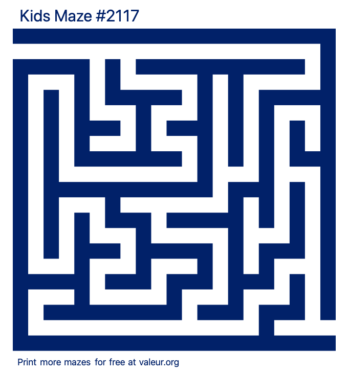 Free Printable Kids Maze number 2117