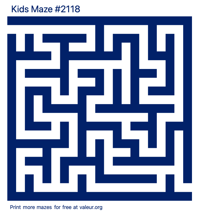 Free Printable Kids Maze number 2118