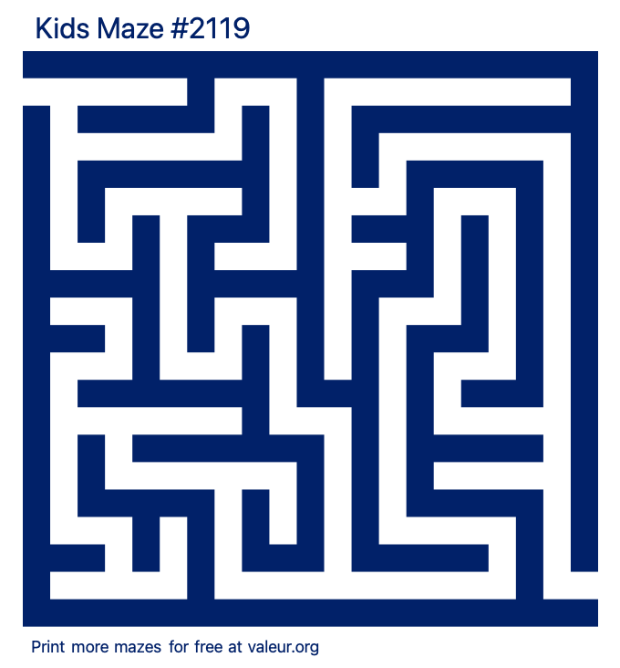 Free Printable Kids Maze number 2119