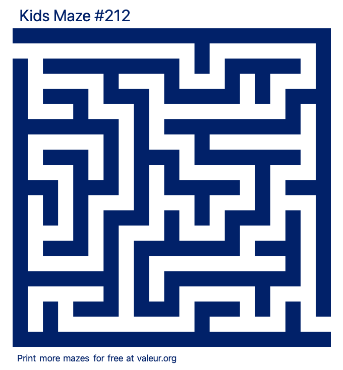 Free Printable Kids Maze number 212