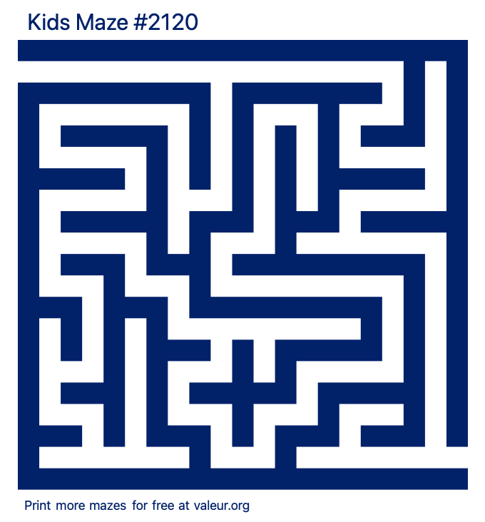 Free Printable Kids Maze number 2120