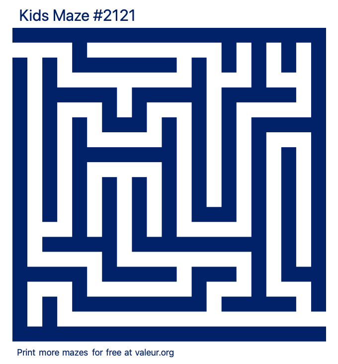 Free Printable Kids Maze number 2121