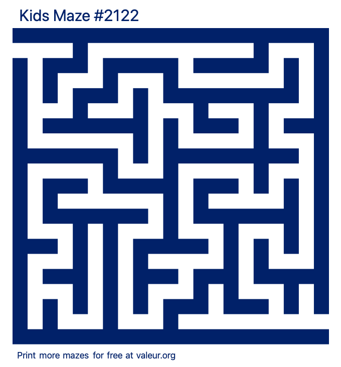 Free Printable Kids Maze number 2122