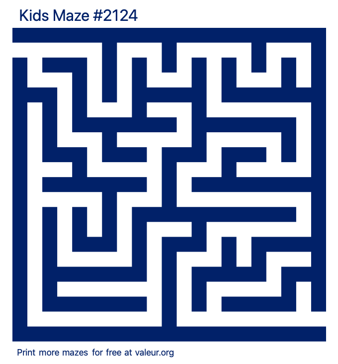 Free Printable Kids Maze number 2124