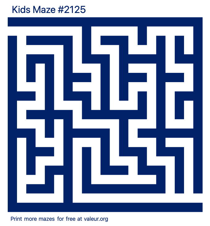 Free Printable Kids Maze number 2125