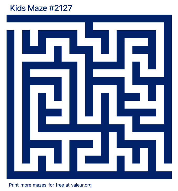 Free Printable Kids Maze number 2127