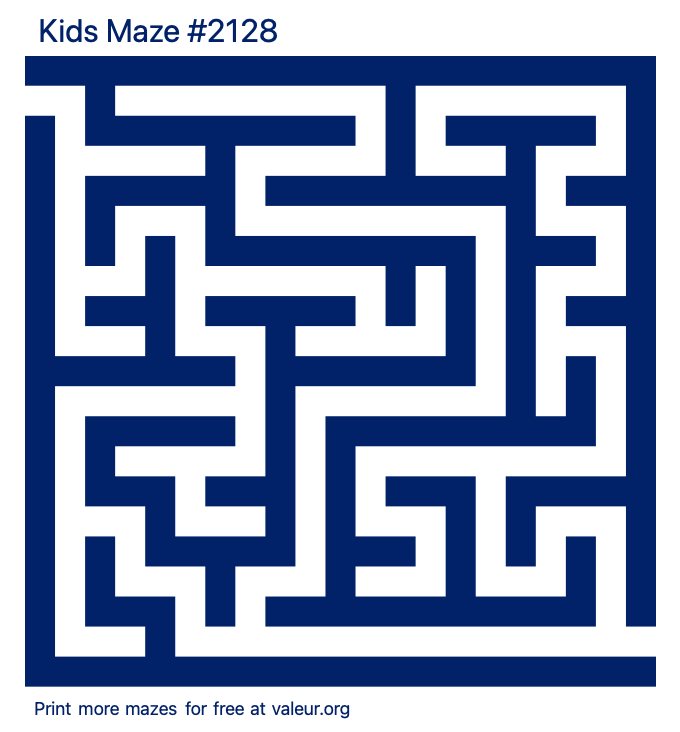 Free Printable Kids Maze number 2128