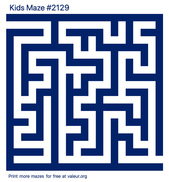 Free Printable Kids Maze number 2129