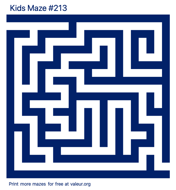 Free Printable Kids Maze number 213