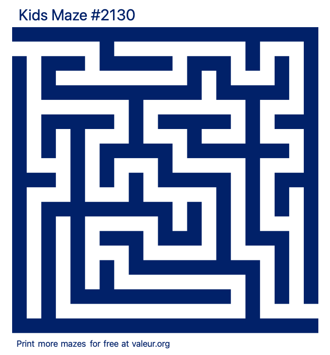 Free Printable Kids Maze number 2130