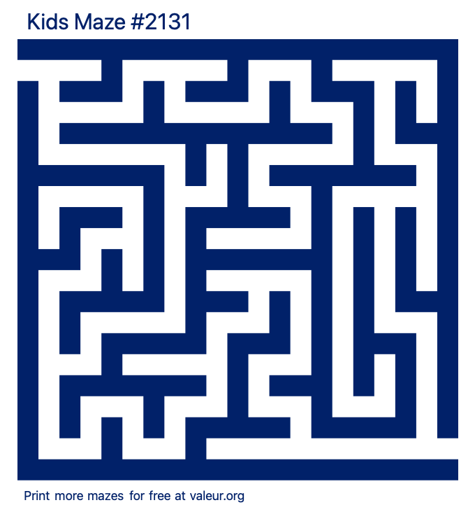 Free Printable Kids Maze number 2131