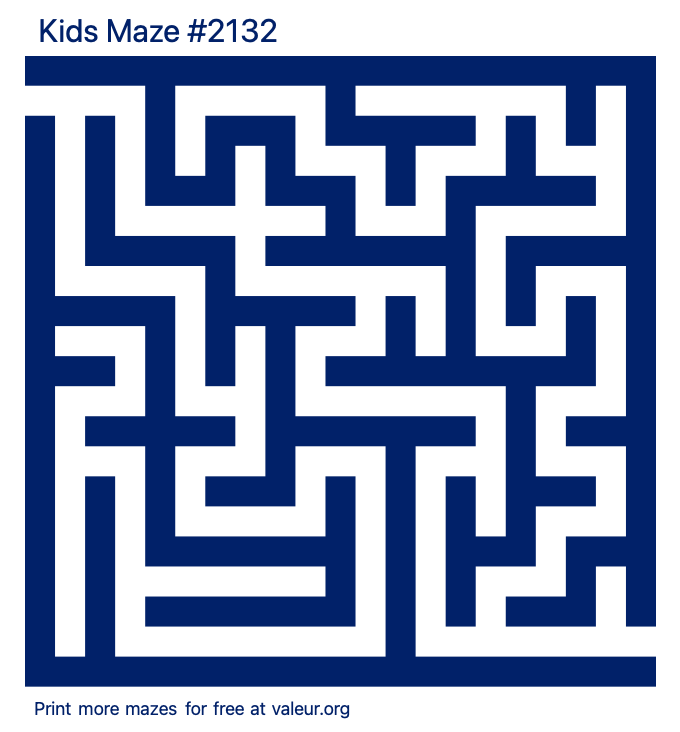 Free Printable Kids Maze number 2132