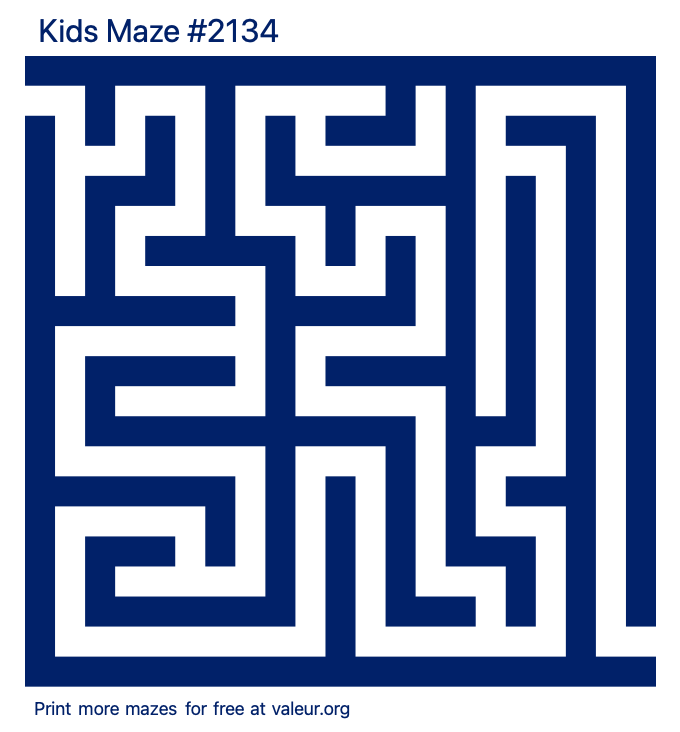 Free Printable Kids Maze number 2134