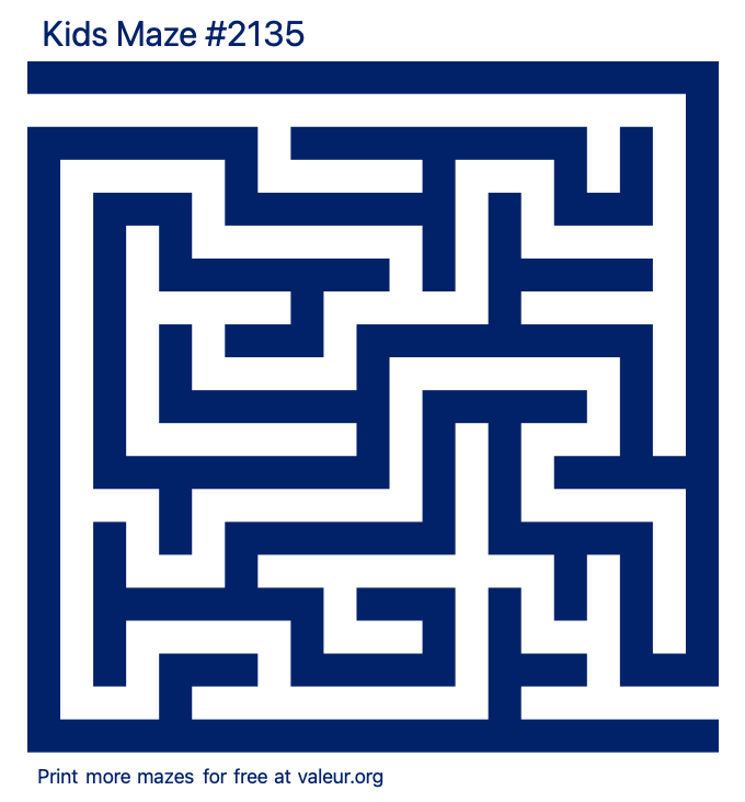 Free Printable Kids Maze number 2135