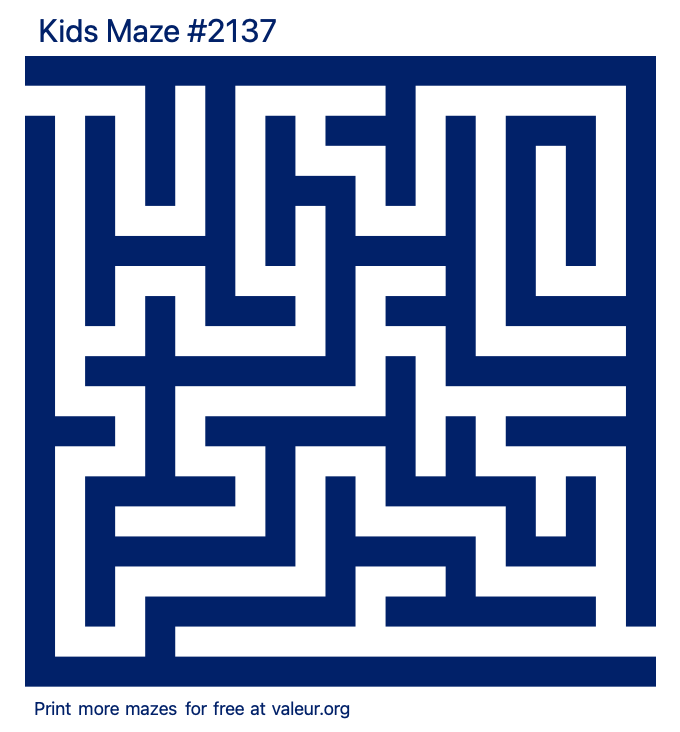 Free Printable Kids Maze number 2137