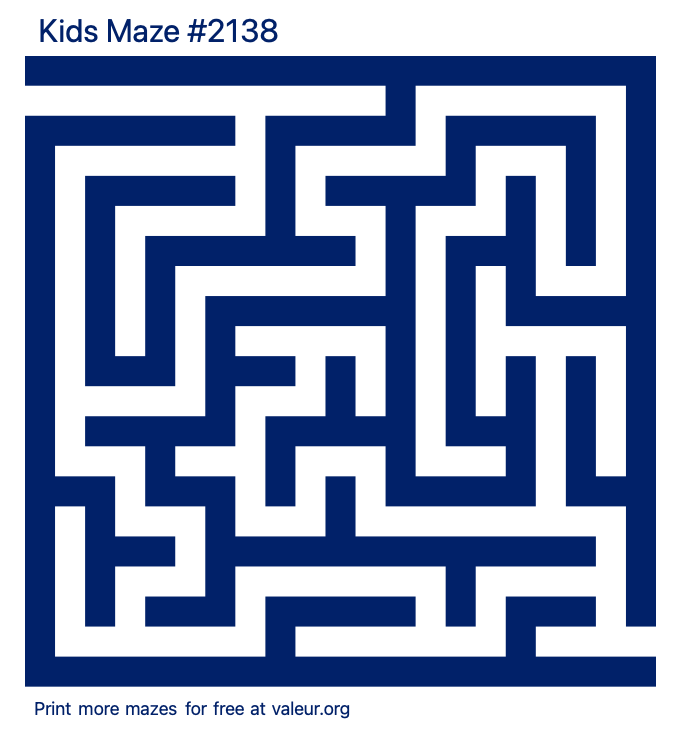 Free Printable Kids Maze number 2138