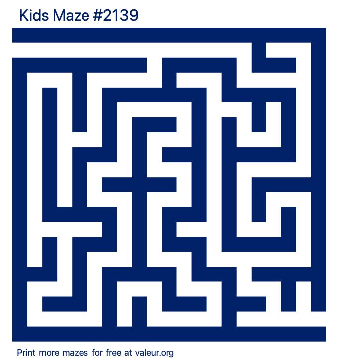 Free Printable Kids Maze number 2139