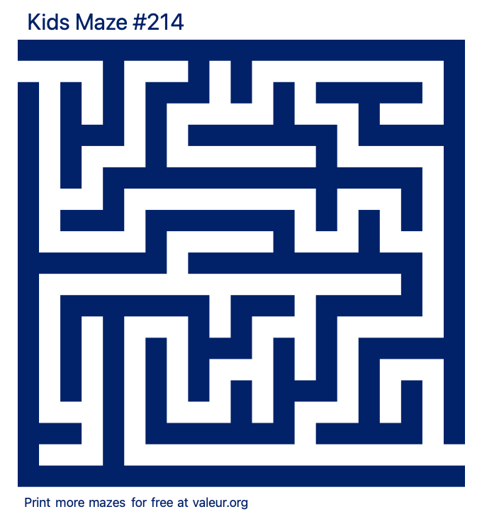 Free Printable Kids Maze number 214