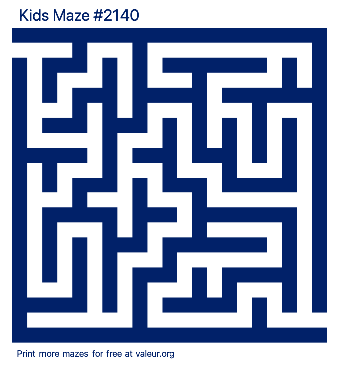 Free Printable Kids Maze number 2140