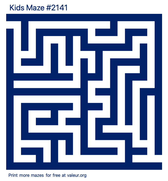 Free Printable Kids Maze number 2141