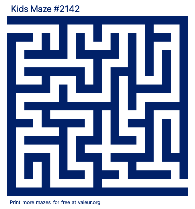 Free Printable Kids Maze number 2142