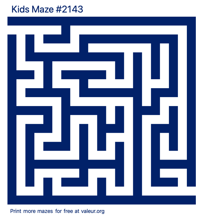 Free Printable Kids Maze number 2143