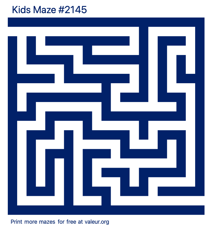 Free Printable Kids Maze number 2145