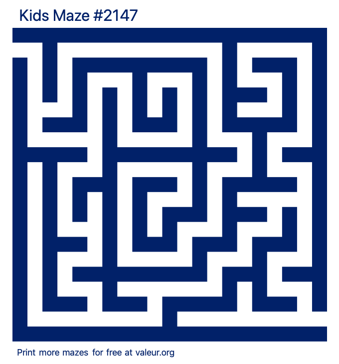 Free Printable Kids Maze number 2147