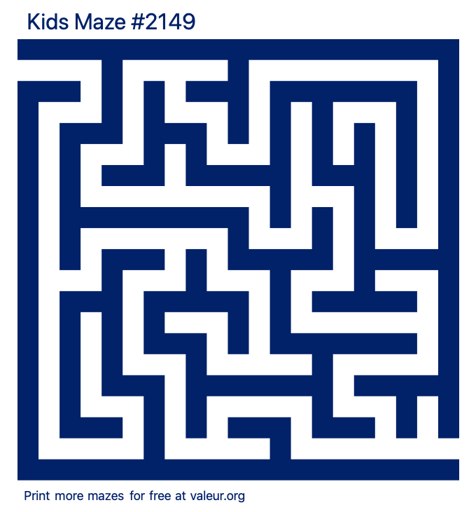 Free Printable Kids Maze number 2149