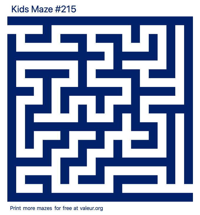 Free Printable Kids Maze number 215